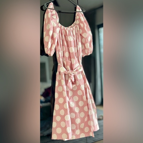 LPA Dresses & Skirts - LPA dress. Size XXS (sized down). Polka Dot. Side slit. Pockets. Almost NEW!